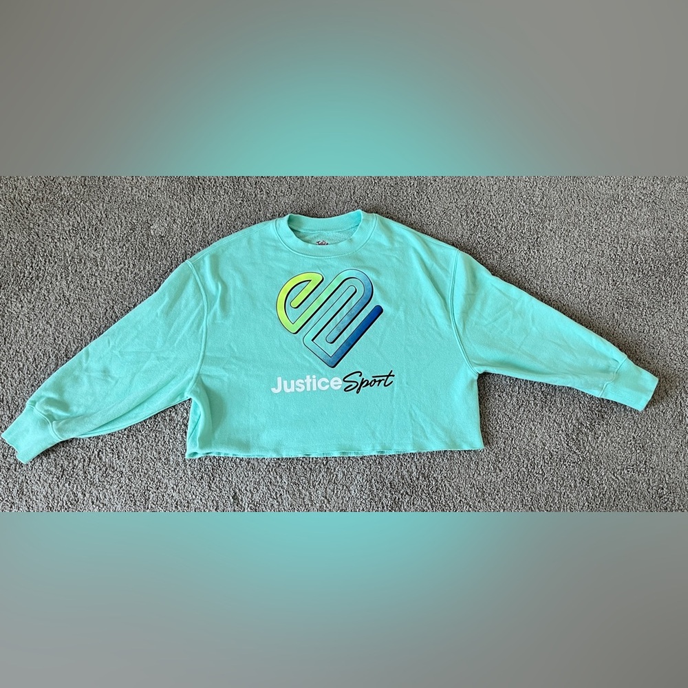 Justice Sport Girls Cropped Top Sweatshirt size M (10)